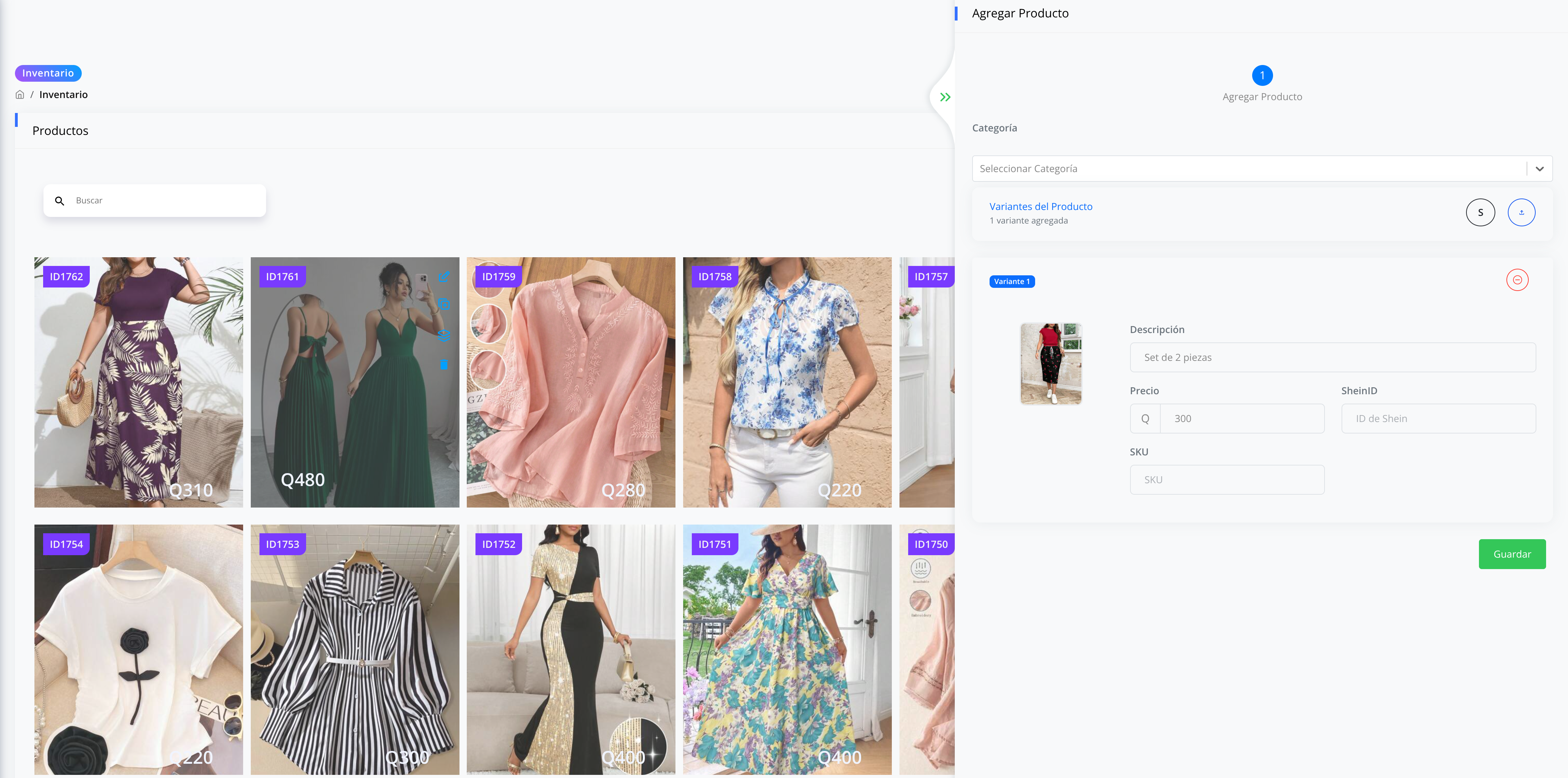 Control de inventario en Omsify